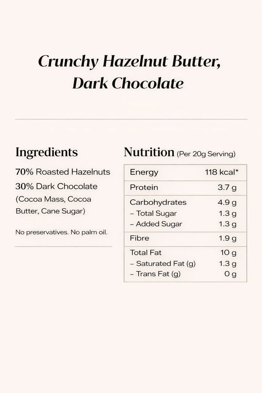 Crunchy Hazelnut Butter Dark Chocolate - Artisanté.in