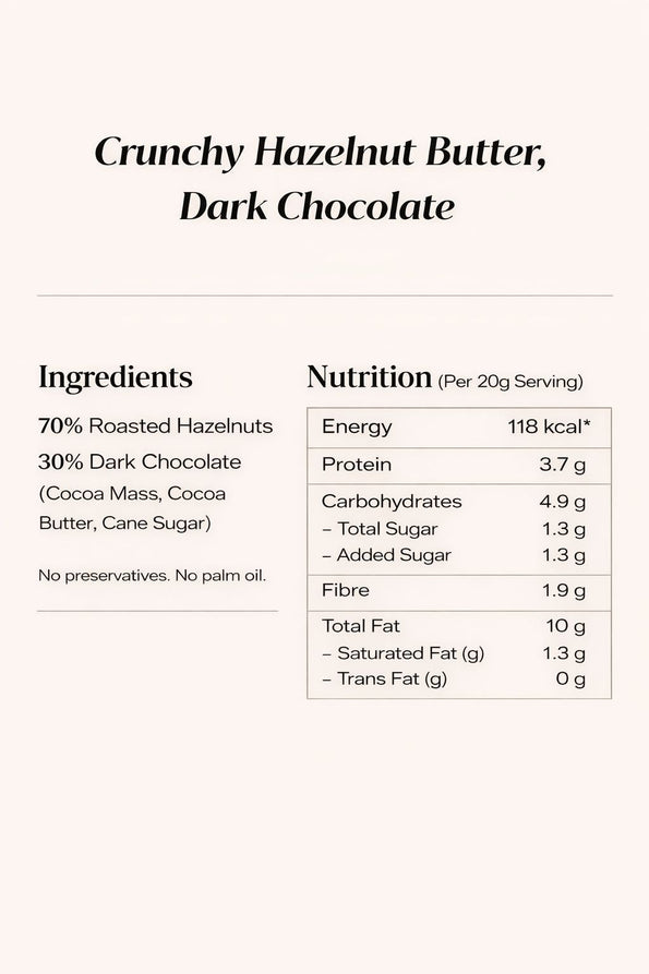 Crunchy Hazelnut Butter Dark Chocolate - Artisanté.in
