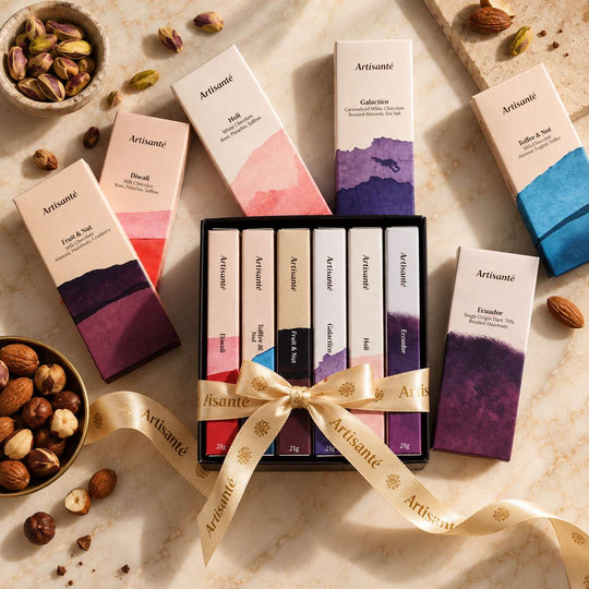 Mini Chocolates with Nuts, Tasting Library, Pack of 6 x 21g - Artisanté.in