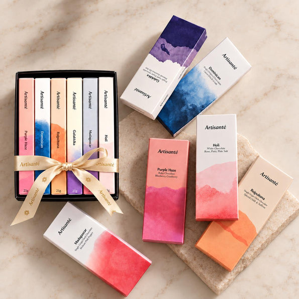 Mini Exotic Chocolates, Tasting Library, Pack of 6 x 21g - Artisanté.in