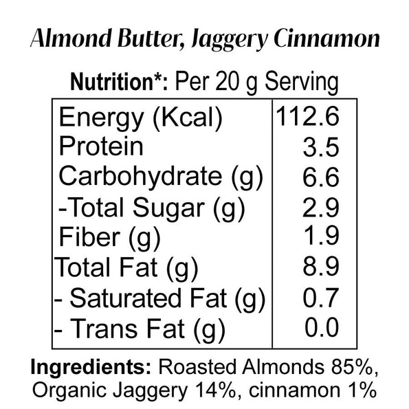Almond Butter Jaggery Cinnamon - Artisanté.in