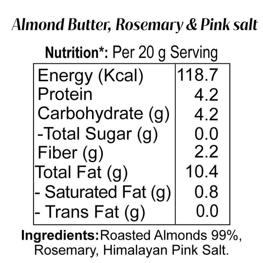 Almond Butter Rosemary & Pink Salt - Artisanté.in