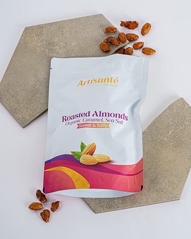 Caramelized Roasted Almonds with Sea Salt | 170 Grams - Artisanté.in