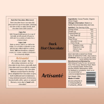 Dark Hot Chocolate Back - Artisanté.in