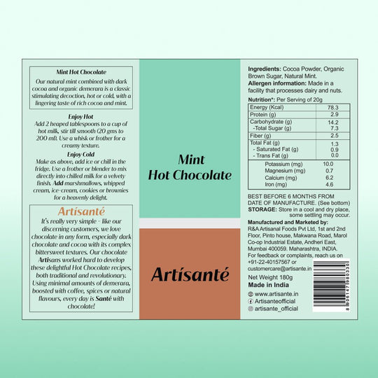 Mint Hot Chocolate Back- Artisanté.in